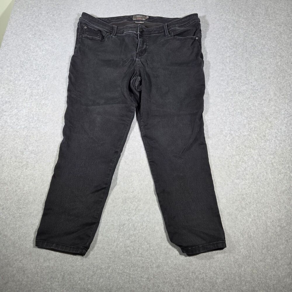 Torrid Luxe Skinny Jeans Womens 20S Black Sateen Stretch Plus Size 20 Short